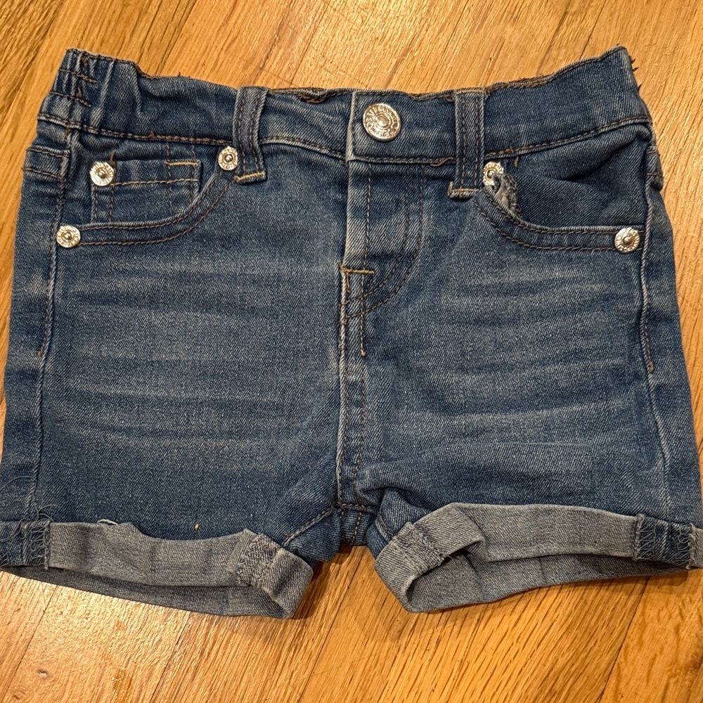 7 For All Mankind Blue Denim Toddler Shorts